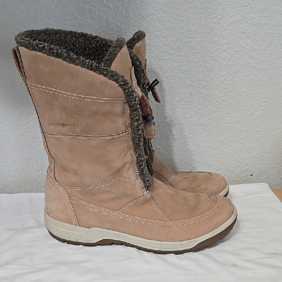 Ecco Tan Winter & Rain Boots with Lace-Up Design Size 10 - Picture 2 of 10